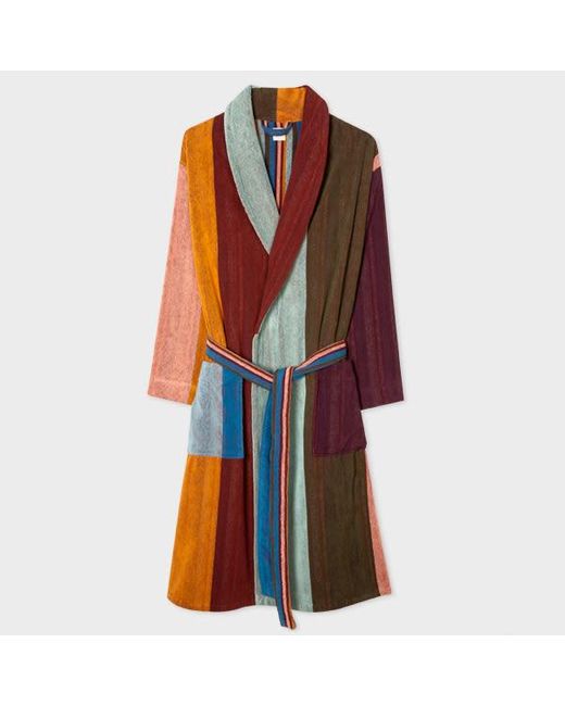 Paul Smith Cotton 'artist Stripe' Towelling Dressing Gown in Red for ...