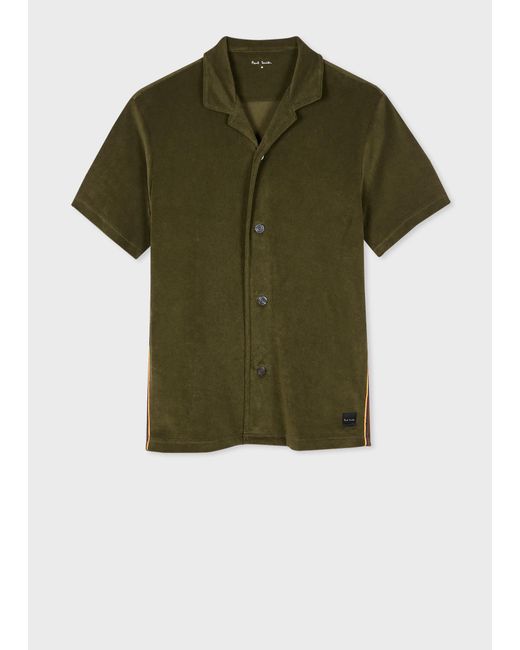 Paul Smith Khaki Towelling Lounge Shirt Green for men