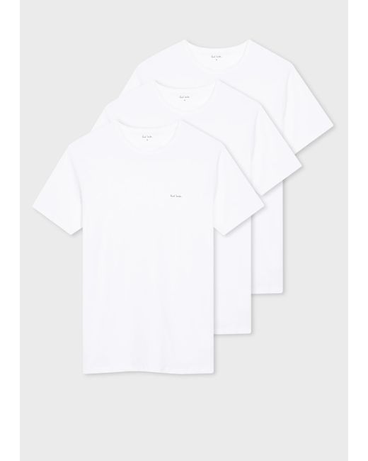 Paul Smith White Men T Shirt 3 Pack for men