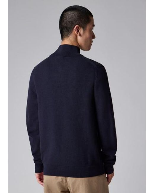 Paul Smith Blue Textured-Cotton Zip Cardigan for men