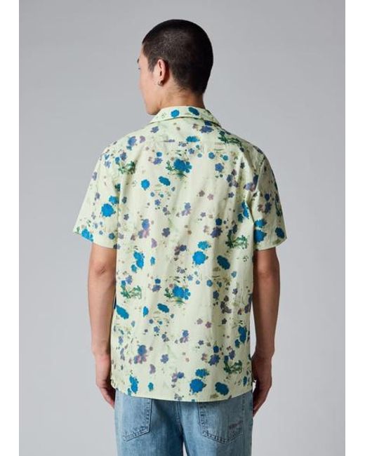 Paul Smith Blue Floral Print Short-Sleeve Shirt for men