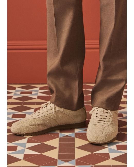 Paul Smith Brown Ecru Suede 'Minky' Trainers for men
