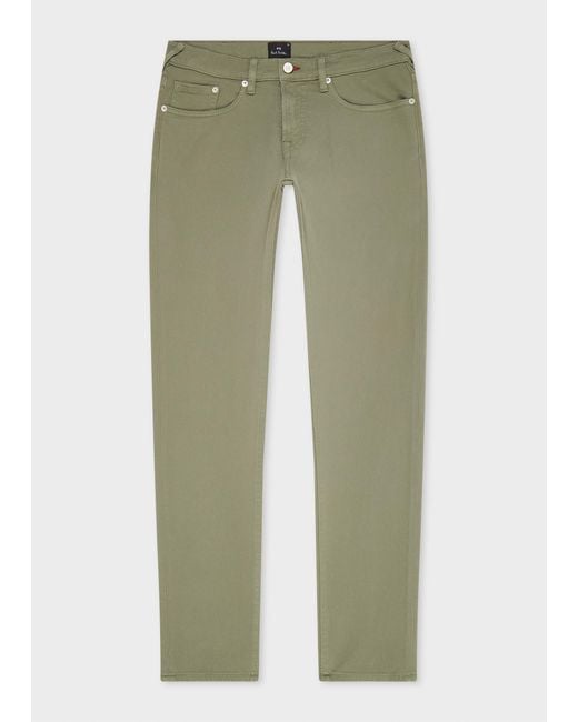 Paul Smith Green Tapered-Fit Washed Garment-Dyed Organic Cotton-Stretch Jeans for men