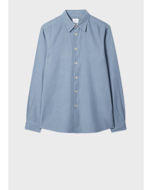 Paul Smith Blue Light Lyocell-Cotton Shirt for men