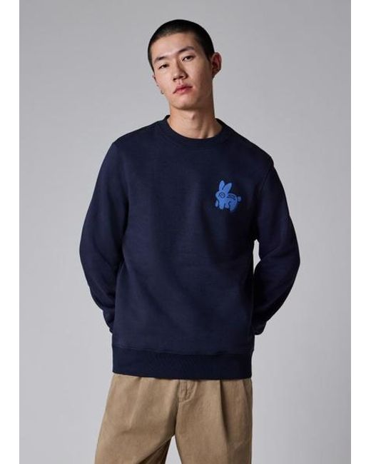 Paul Smith Blue 'Never Assume Bunny' Print Sweatshirt for men