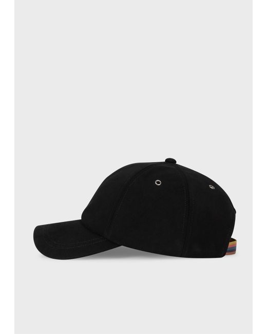 Paul Smith Black Suede Baseball Cap for men
