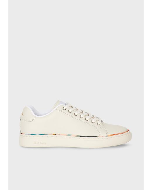 Paul Smith White Leather 'Dusky Swirl' Rand 'Lapin' Trainers