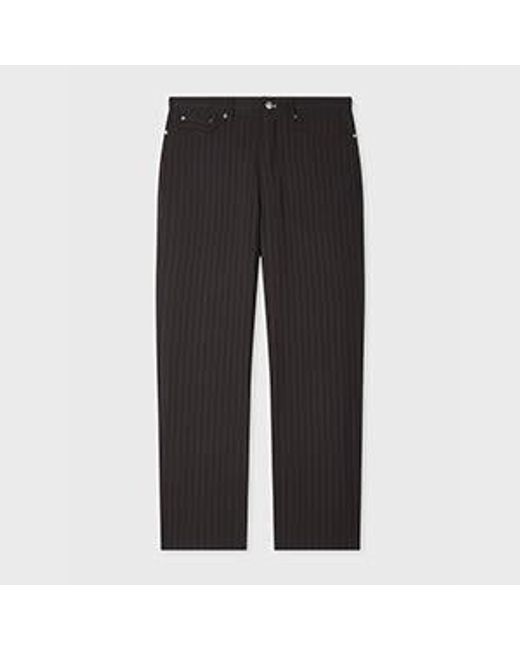 Paul Smith Black Pinstripe Wool Five-Pocket Trousers for men