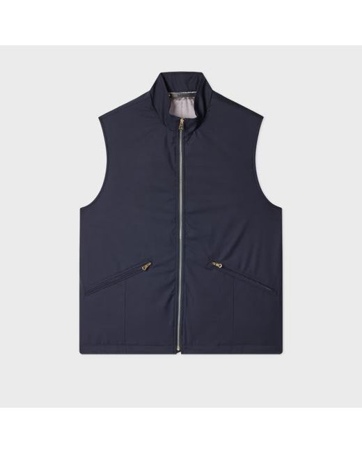 Paul Smith Blue 'Storm System' Wool Gilet for men