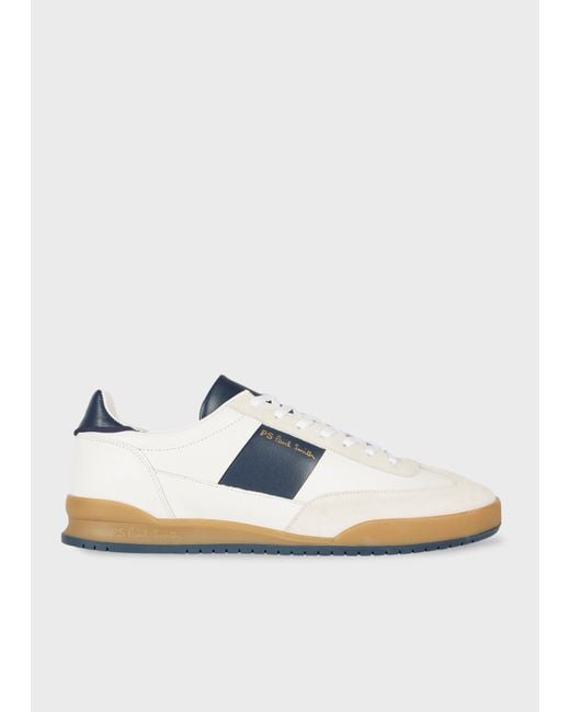 Paul Smith Blue And 'Dover' Leather Panel Trainers for men