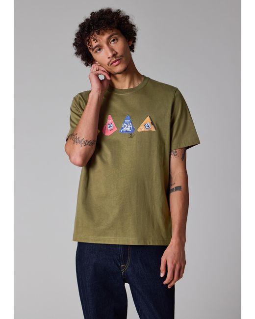 Paul Smith Green 'Cones' Print T-Shirt for men