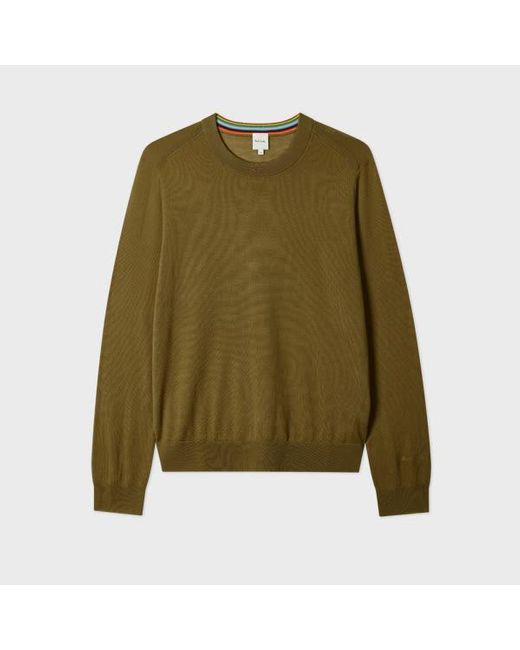 Paul Smith Green Khaki Merino Wool Sweater for men