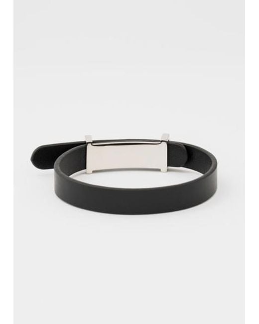 Paul Smith Metallic Signature Buckle Leather Bracelet for men