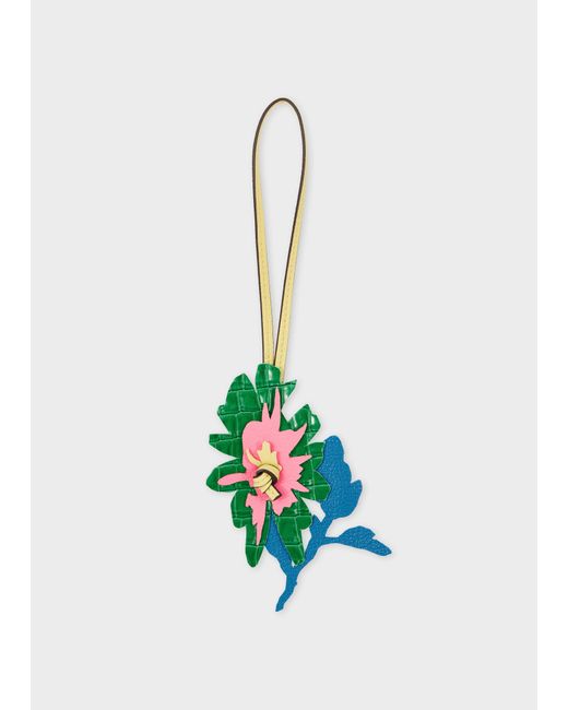 Paul Smith Blue Leather Flower Charm for men