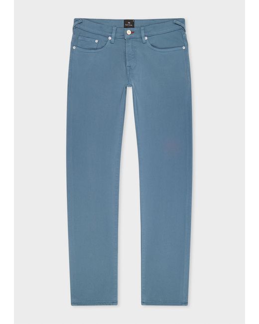 Paul Smith Blue Tapered-Fit Mid Garment-Dyed Organic Cotton-Stretch Jeans for men