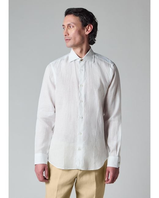 Paul Smith White Slim-Fit Linen Shirt for men