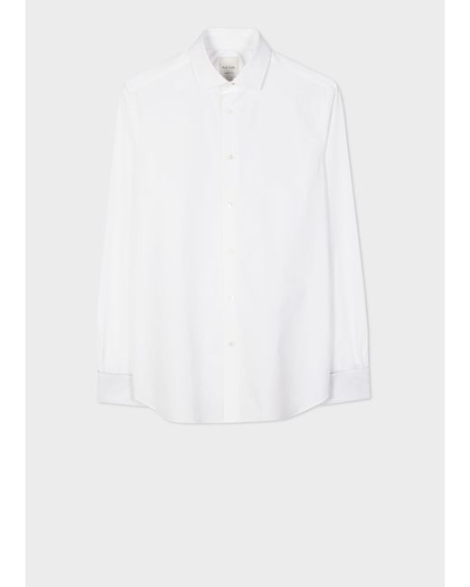 Paul Smith White Tailored-Fit Shirt With 'Signature Stripe' Double Cuff for men