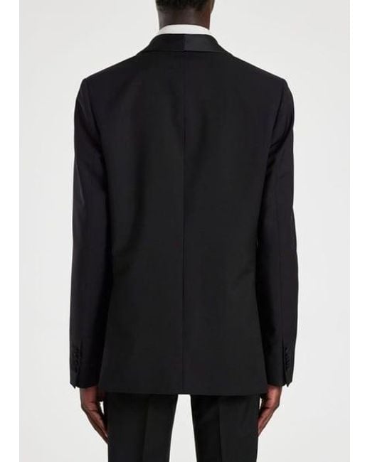 Paul Smith Black Tailored-Fit Wool-Mohair Evening Blazer for men