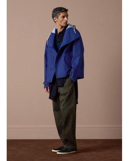 Paul Smith Blue Cotton Hooded Jacket for men