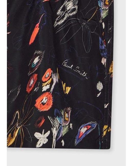 Paul Smith Blue 'Sketchbook Botanical' Swim Shorts for men