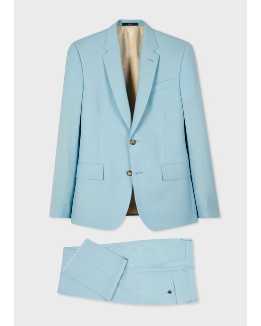 Paul Smith The Soho - Tailored-fit Pale Blue Wool-mohair Suit for men