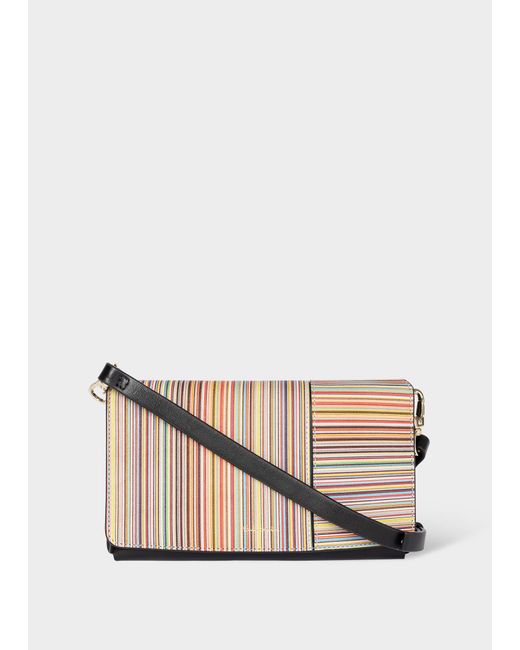 Paul Smith Natural 'signature Stripe' Phone Bag Multicolour