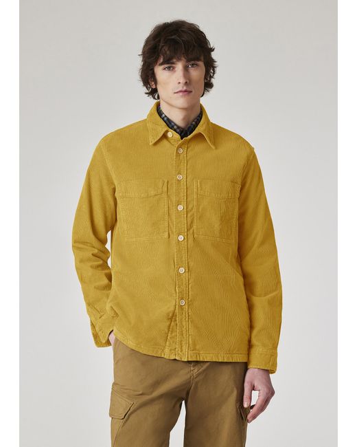 Paul Smith Yellow Organic-Cotton Corduroy Overshirt for men