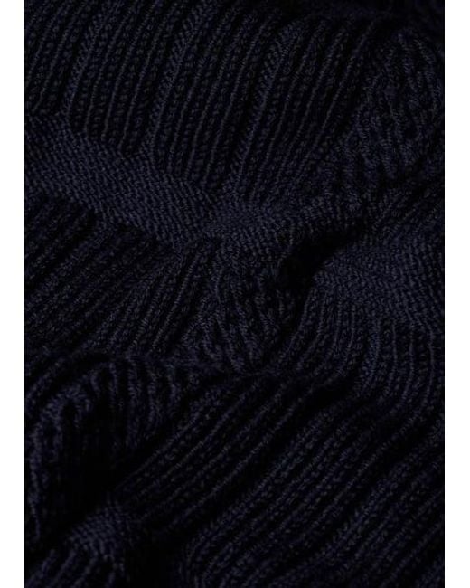 Paul Smith Blue Merino Cable Check Sweater for men