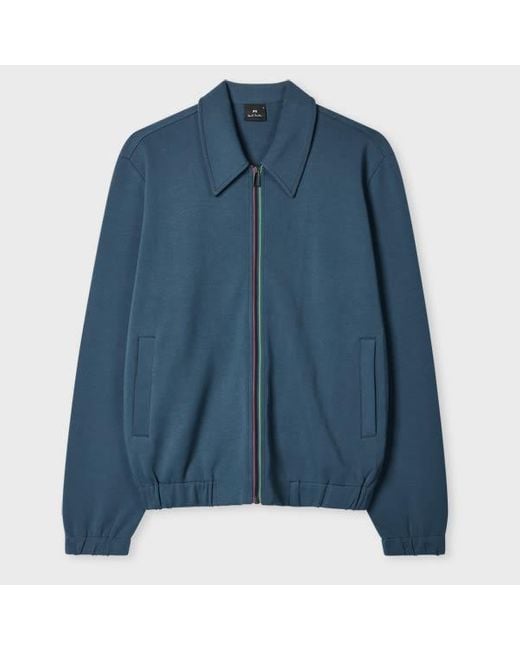 Paul Smith Blue Steel Cotton-Modal Zip-Front Sweatshirt for men