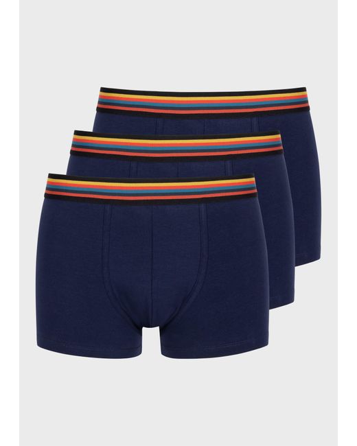 Paul Smith Navy Low-rise 'artist Stripe' Boxer Briefs Three Pack Blue for men