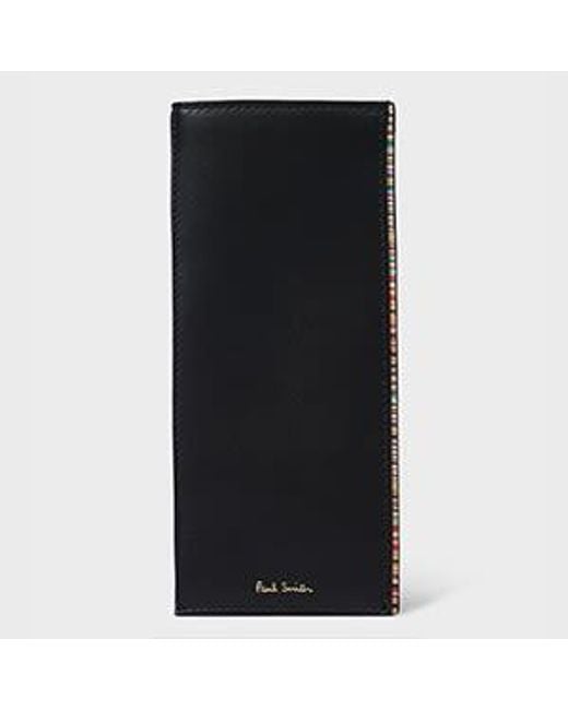 Paul Smith Black 'Signature Stripe' Trim Glasses Case for men