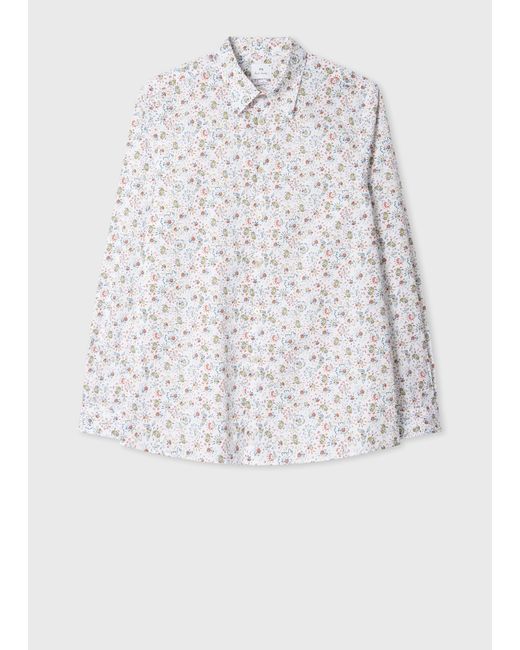 Paul Smith White 'Ferris Floral' Shirt for men