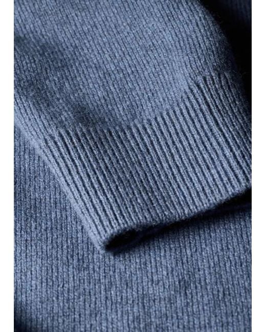 Paul Smith Blue Merino Wool Long-Sleeve Polo Shirt for men