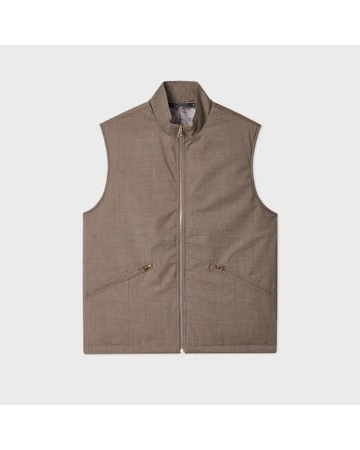 Paul Smith Brown Melange 'Storm System' Wool Gilet for men
