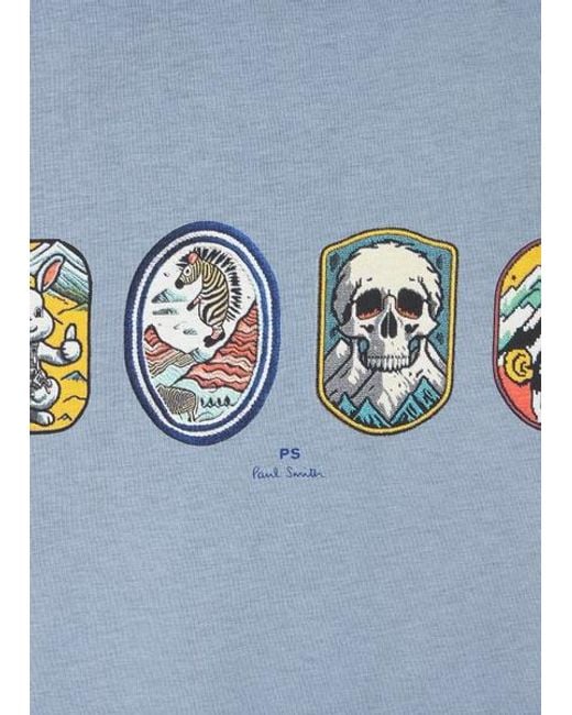 Paul Smith Blue 'Badges' T-Shirt for men