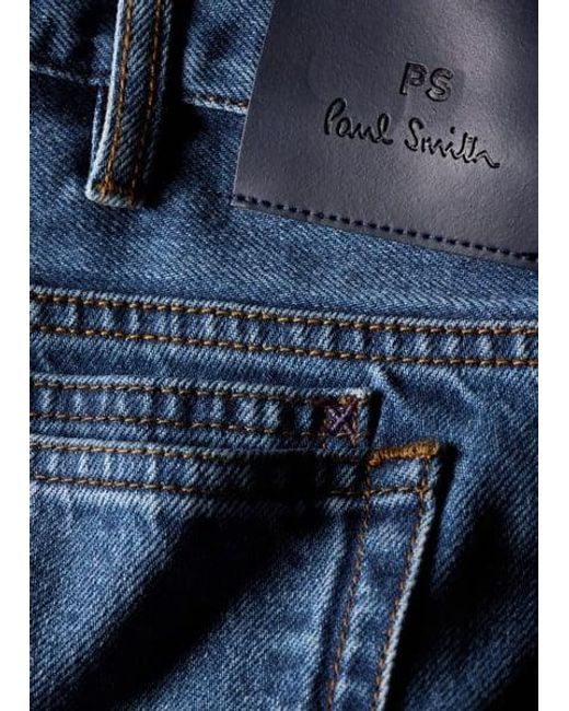 Paul Smith Blue Relaxed Tapered-Fit Mid-Wash Jeans for men
