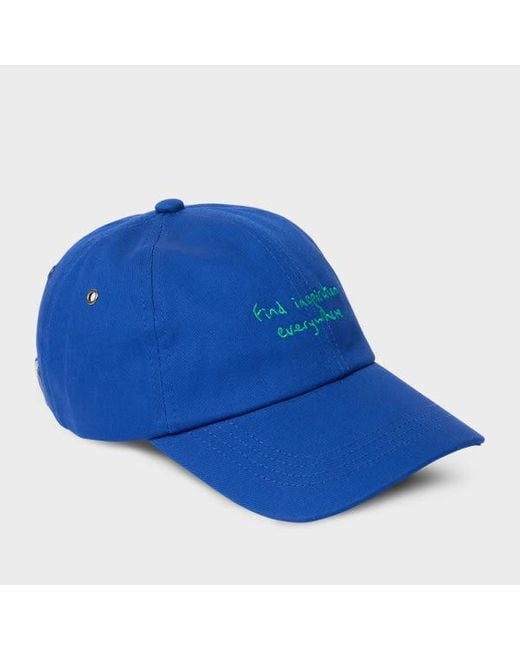 Paul Smith Blue Cotton-Twill Quote Cap for men