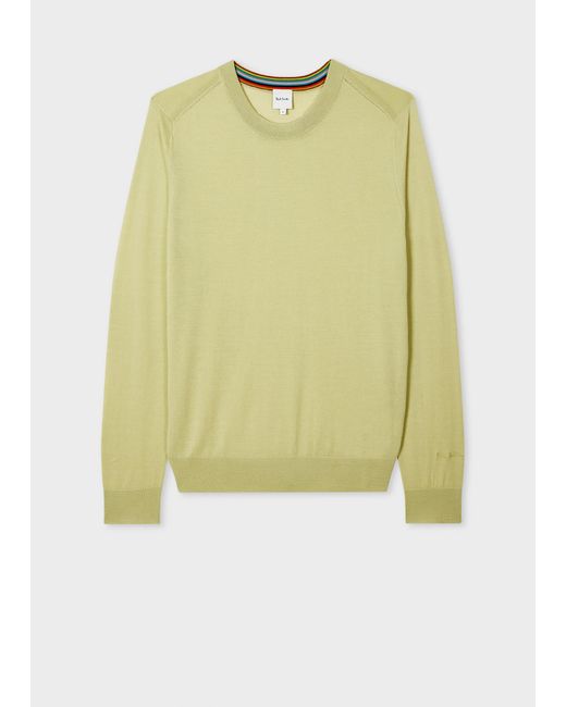 Paul Smith Yellow Pistachio Merino Wool Sweater for men
