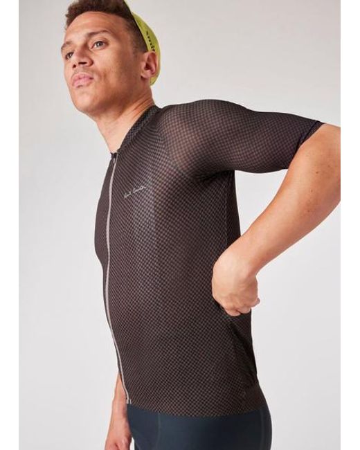 Paul Smith Gray Mini Checkerboard Race Cycling Jersey for men