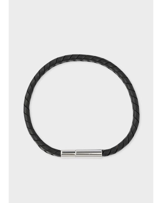 Paul Smith Metallic Braided Leather Bracelet for men