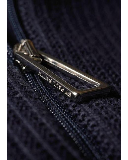 Paul Smith Blue Textured-Cotton Zip Cardigan for men