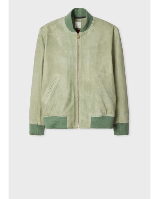 Paul Smith Green Light Suede Bomber Jacket for men