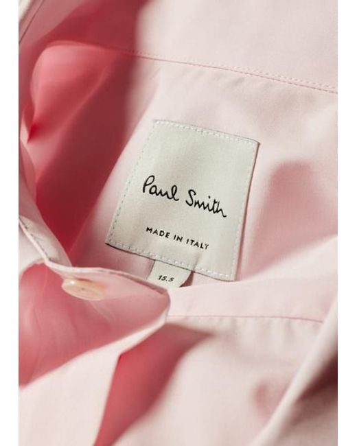 Paul Smith Pink Slim-Fit Cotton Poplin Shirt for men