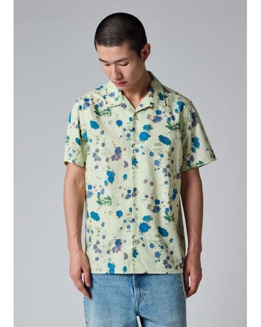 Paul Smith Blue Floral Print Short-Sleeve Shirt for men