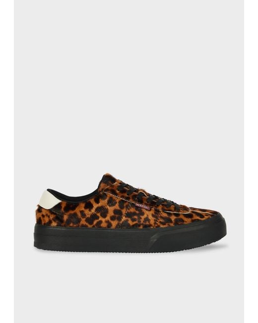 Paul Smith Brown Leopard Print 'Dillon' Trainers for men