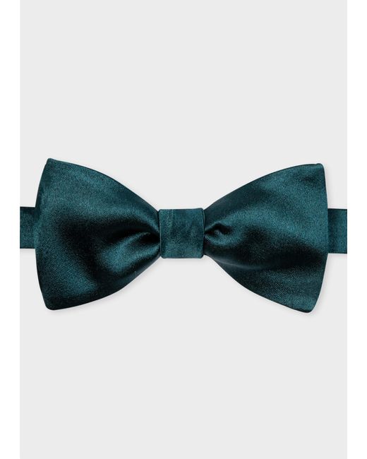 Paul Smith Men's Dark Green Silk Satin Self-tie Bow Tie for men