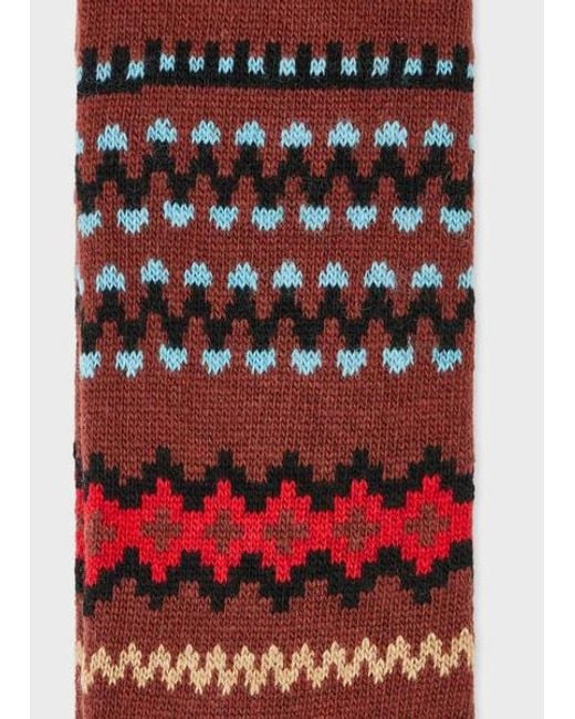 Paul Smith Red Wool-Blend Fair Isle Socks for men