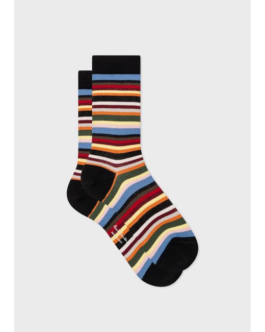 Paul Smith White Bold 'signature Stripe' Socks Multicolour