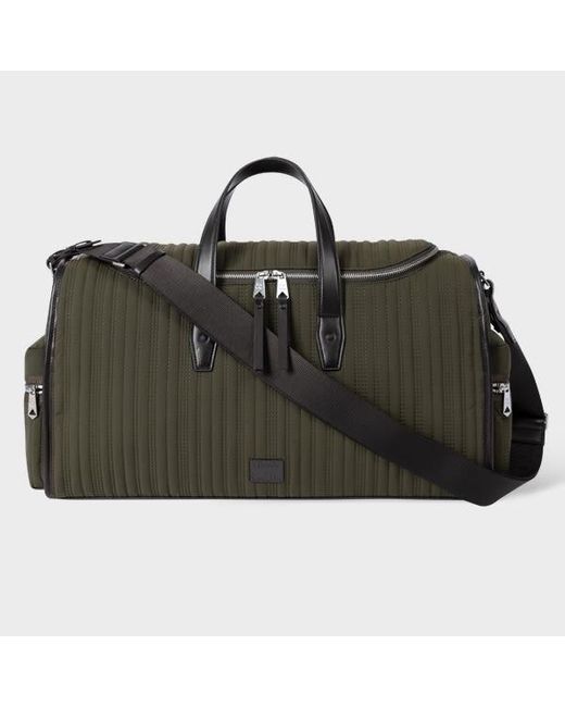 Paul Smith Black Khaki Quilted Holdall for men
