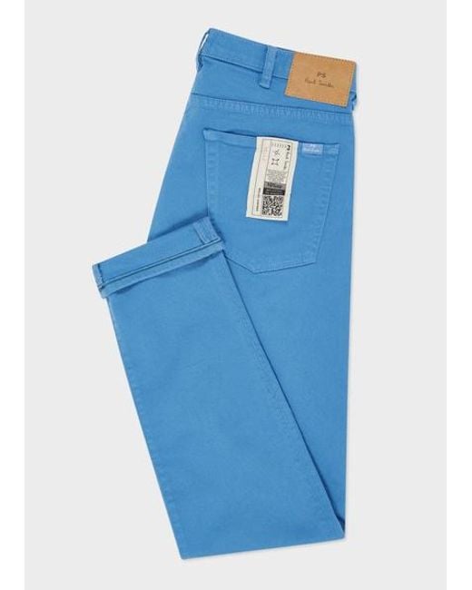 Paul Smith Blue Tapered-Fit Garment-Dyed Organic Cotton-Stretch Jeans for men
